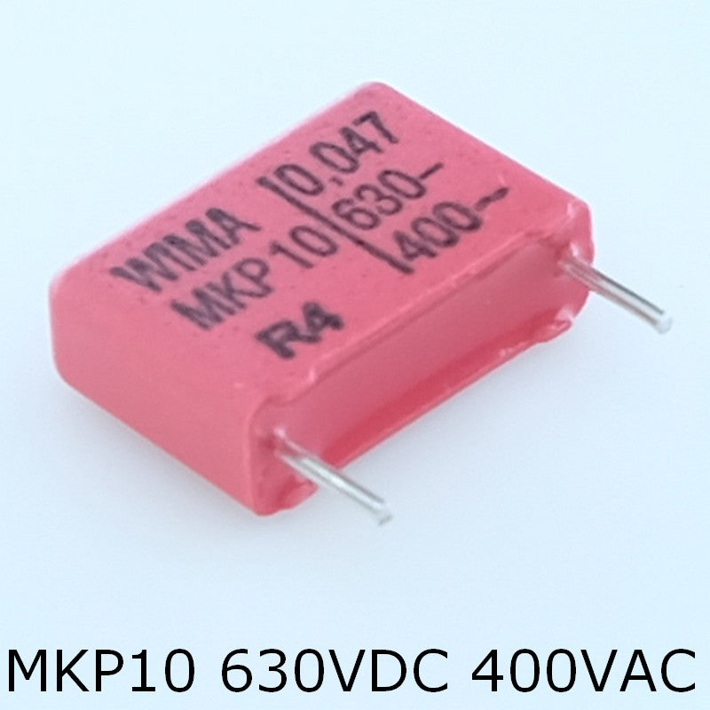 Condensateur film PP MKP10 47nF 630VDC 400VAC 6x12.5x18mm pas15 10% Wima - Distri-Compo