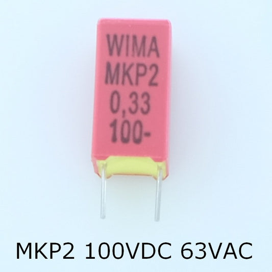 Condensateur film PP MKP2 330nF 100VDC 63VAC 8.5x14x7.2mm pas5 5% Wima