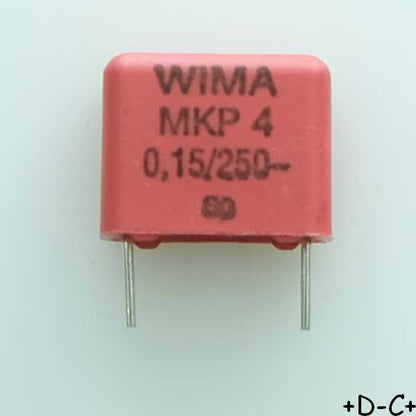 Condensateur film PP MKP4 150nF 250VDC 160VAC 5x11x13mm pas10 5% Wima