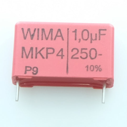 Condensateur film PP MKP4 1µF 250VDC 160VAC 7x16.5x26.5mm pas22.5 10% Wima