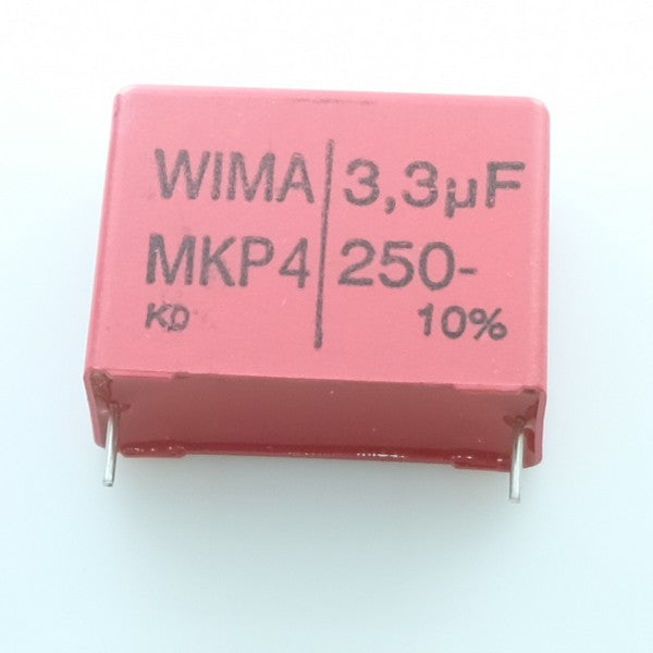Condensateur film PP MKP4 3.3µF 250VDC 160VAC 13x24x31.5mm pas27.5 10% Wima