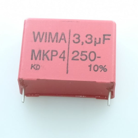 Condensateur film PP MKP4 3.3µF 250VDC 160VAC 13x24x31.5mm pas27.5 10% Wima