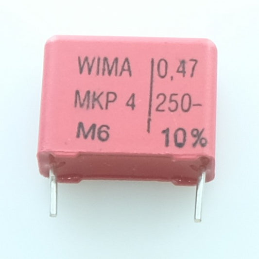 Condensateur film PP MKP4 470nF 250VDC 160VAC 7x14x18mm pas15 10% Wima