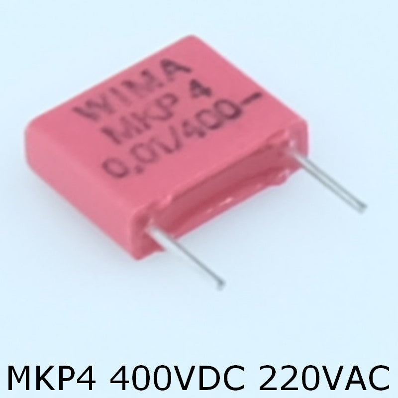 Condensateur film PP MKP4 10nF 400VDC 220VAC 3x8.5x10mm pas7.5 10% Wima