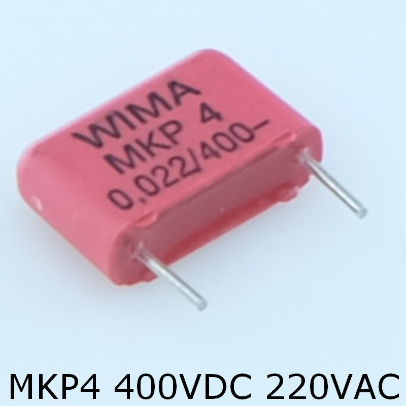 Condensateur film PP MKP4 22nF 400VDC 220VAC 4x9x13mm pas10 5% Wima