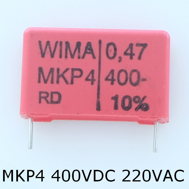 Condensateur film PP MKP4 470nF 400VDC 220VAC 7x16.5x26.5mm pas22.5 10% Wima