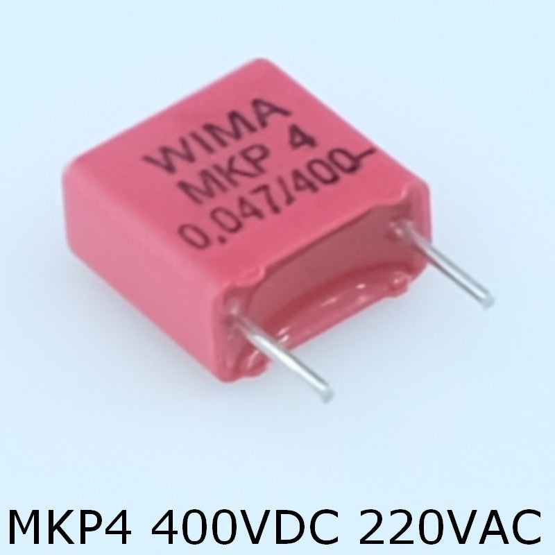 Condensateur film PP MKP4 47nF 400VDC 220VAC 5x10.5x10.3mm pas7.5 10% Wima