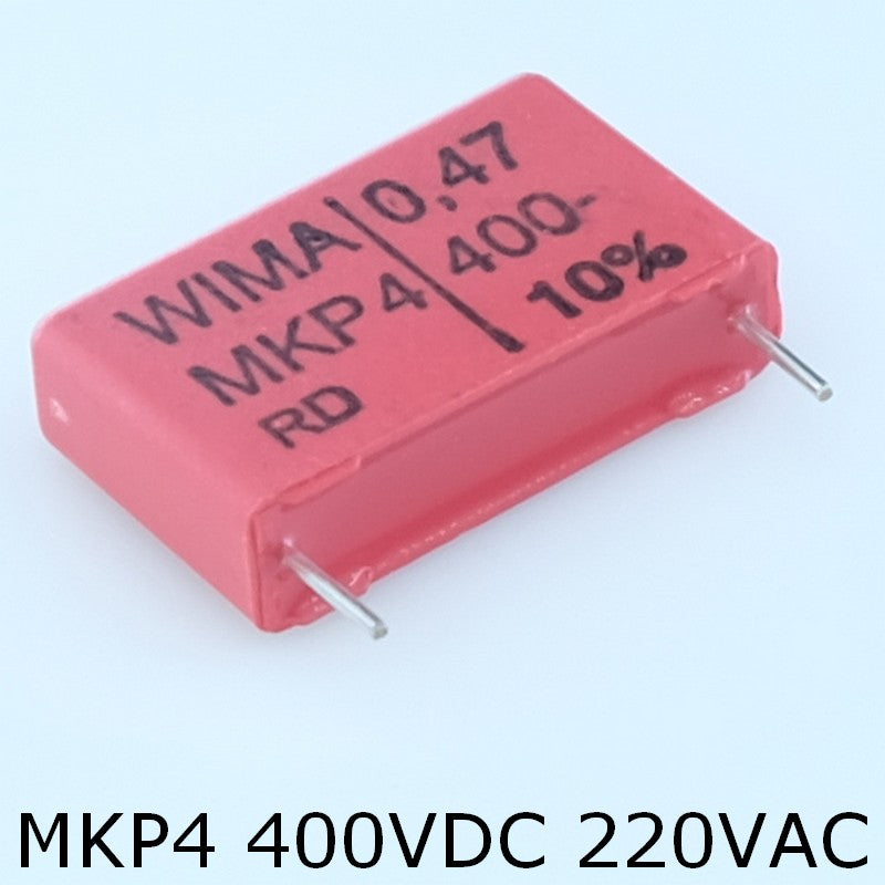 Condensateur film PP MKP4 470nF 400VDC 220VAC 7x16.5x26.5mm pas22.5 10% Wima