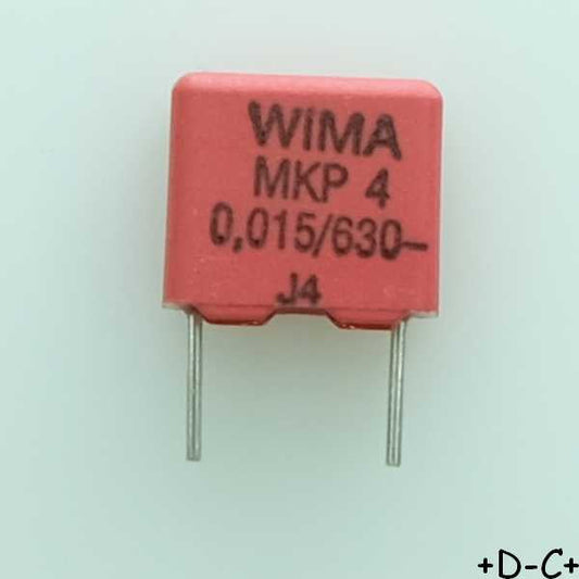 Condensateur film PP MKP4 15nF 630VDC 280VAC 4x9x10mm pas7.5 5% Wima
