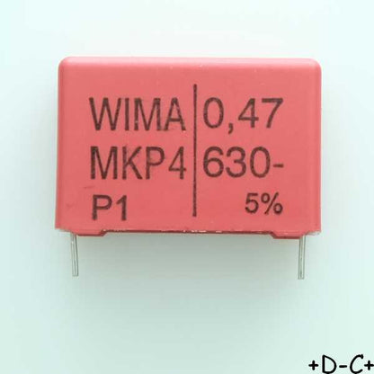 Condensateur film PP MKP4 470nF 630VDC 280VAC 11x21x31.5mm pas27.5 5% Wima