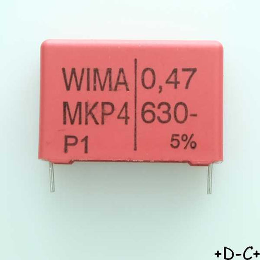 Condensateur film PP MKP4 470nF 630VDC 280VAC 11x21x31.5mm pas27.5 5% Wima
