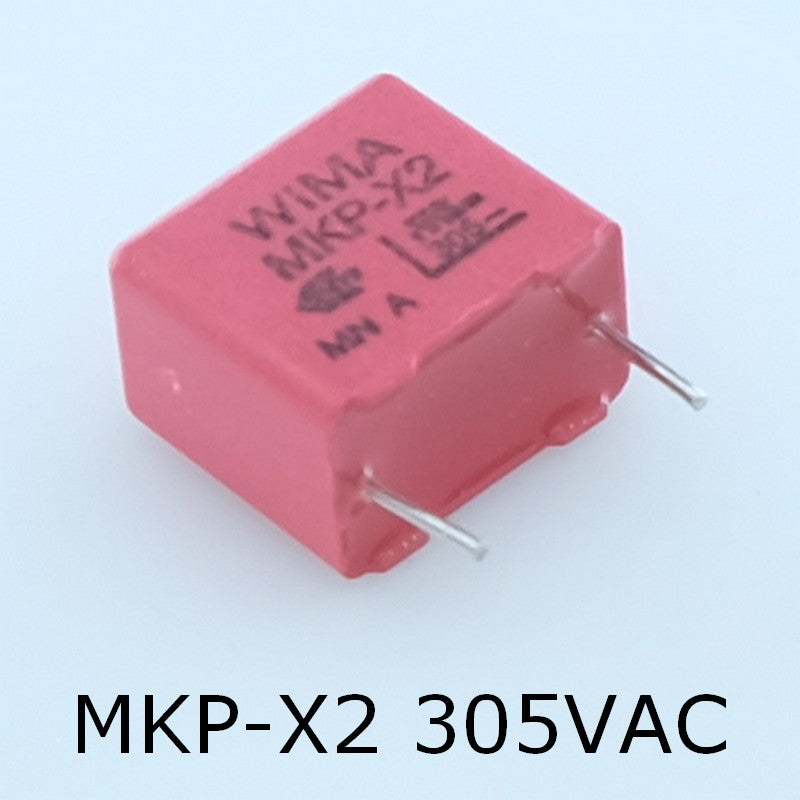 Condensateur film PP MKP-X2 100nF 305VAC 8x12x13mm pas10 10% Wima