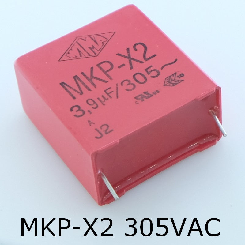 Condensateur film PP MKP-X2 3.9µF 305VAC 17x34.5x31.5mm pas27.5 10% Wima