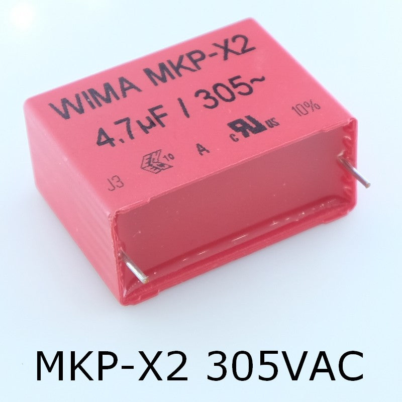 Condensateur film PP MKP-X2 4.7µF 305VAC 19x32x41.5mm pas37.5 10% Wima