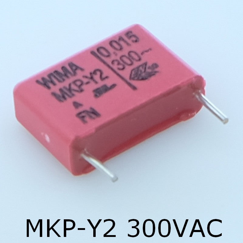 Condensateur RFI PP MKP-Y2 15nF 300VAC 5x11x18mm pas15 Wima