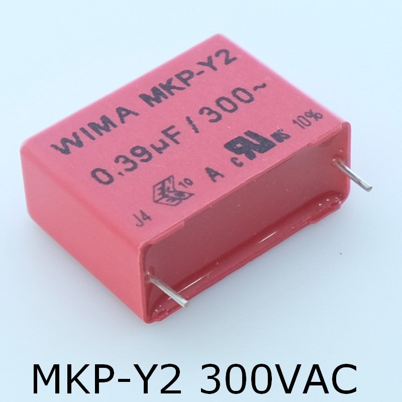 Condensateur RFI PP MKP-Y2 390nF 300VAC 13x24x31.5mm pas27.5 10% Wima