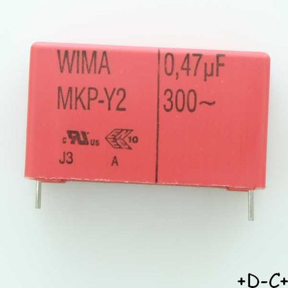 Condensateur RFI PP MKP-Y2 470nF 300VAC 13x24x41.5mm pas37.5 10% Wima