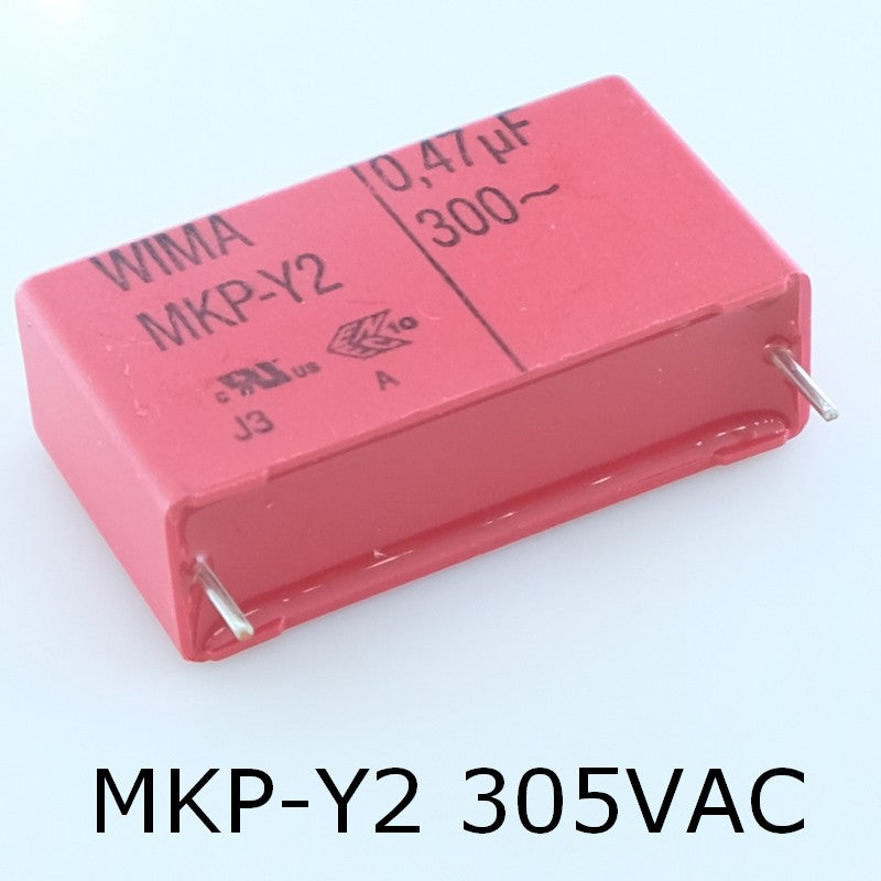 Condensateur RFI PP MKP-Y2 470nF 300VAC 13x24x41.5mm pas37.5 10% Wima
