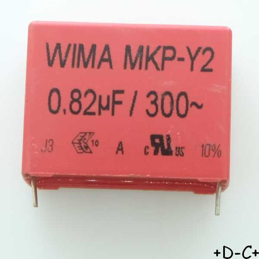Condensateur RFI PP MKP-Y2 820nF 300VAC 19x32x41.5mm pas37.5 10% Wima