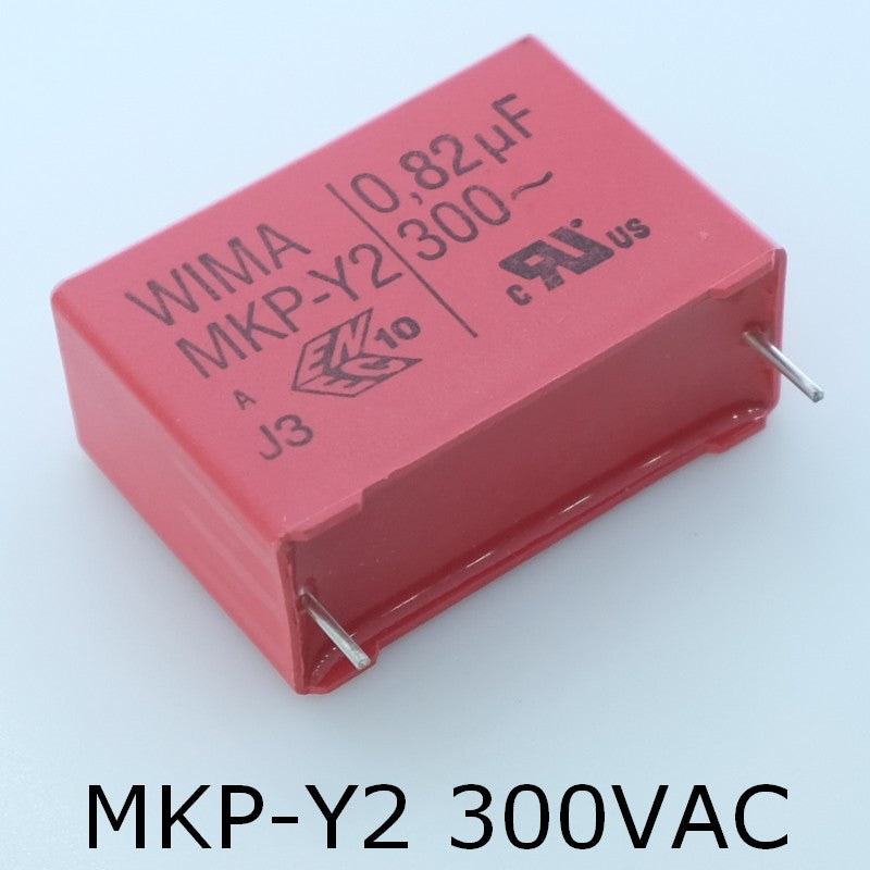 Condensateur RFI PP MKP-Y2 820nF 300VAC 17x29x41.5mm pas27.5 10% Wima