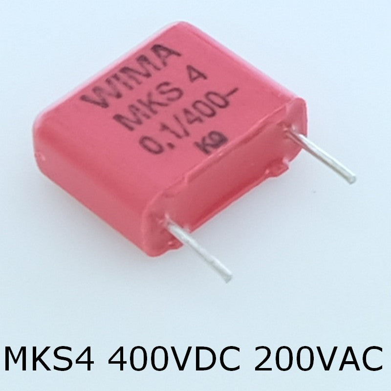 Condensateur film PET MKS4 100nF 400VDC 200VAC 5x11x13mm pas10 10% Wima