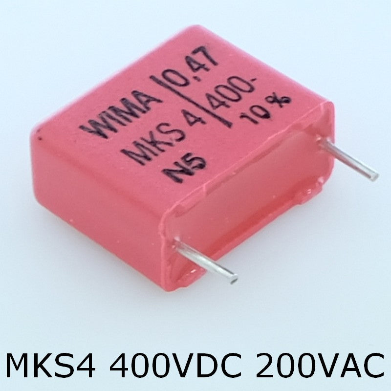 Condensateur film PET MKS4 470nF 400VDC 200VAC 8x15x18mm pas15 10% Wima