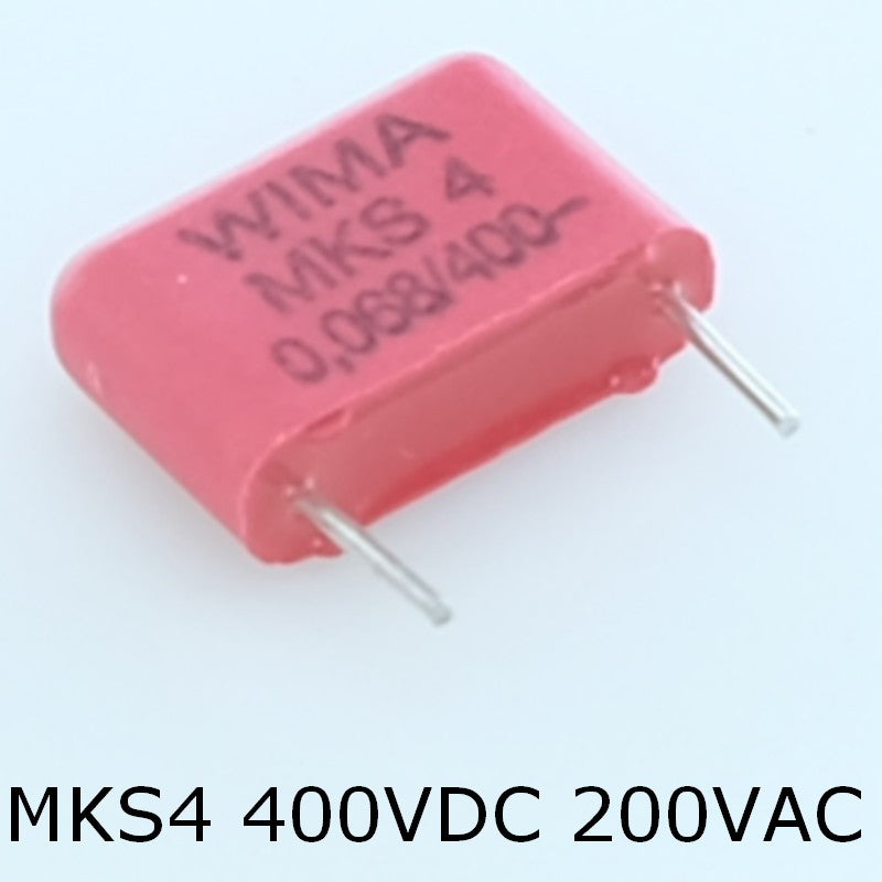 Condensateur film PET MKS4 68nF 400VDC 200VAC 4x9x13mm pas10 10% Wima