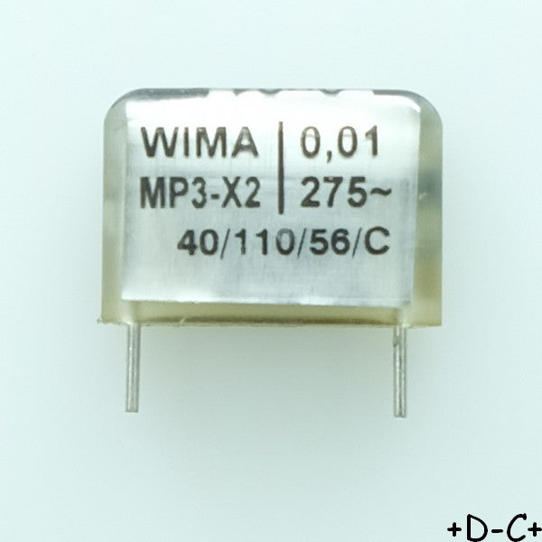 Condensateur MP3-X2 10nF 275Vac 5x13x19mm pas15 Wima