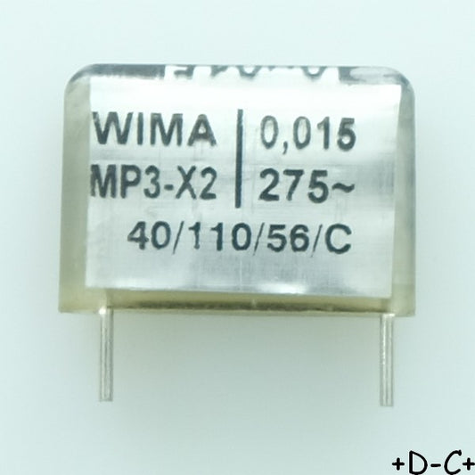 Condensateur MP3-X2 15nF 275Vac 5x13x19mm pas15 Wima