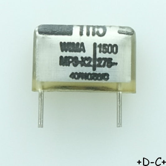 Condensateur MP3-X2 1.5nF 275Vac 4x8.5x13.5mm pas10 Wima