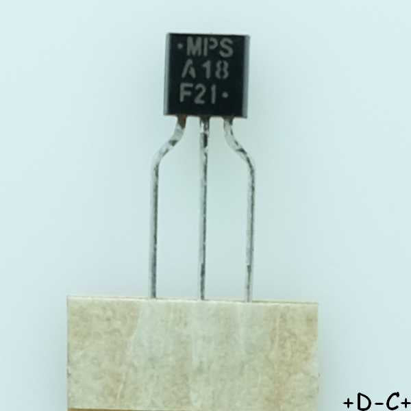 MPSA18 Transistor BJT NPN 45V 200mA TO-92 ONS (lot de 10)