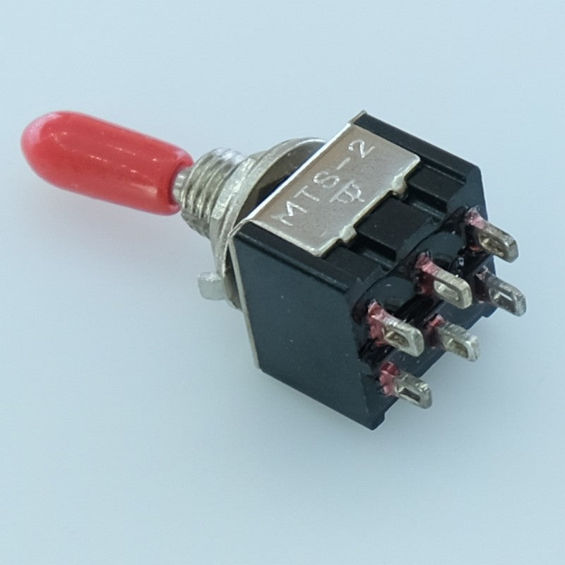 Commutateur à levier miniature bipolaire ON-ON 2A 250VAC 13x12x9mm cosses
