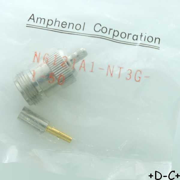 Fiche N femelle a  sertir Amphenol N6121A1-NT3G-1-50