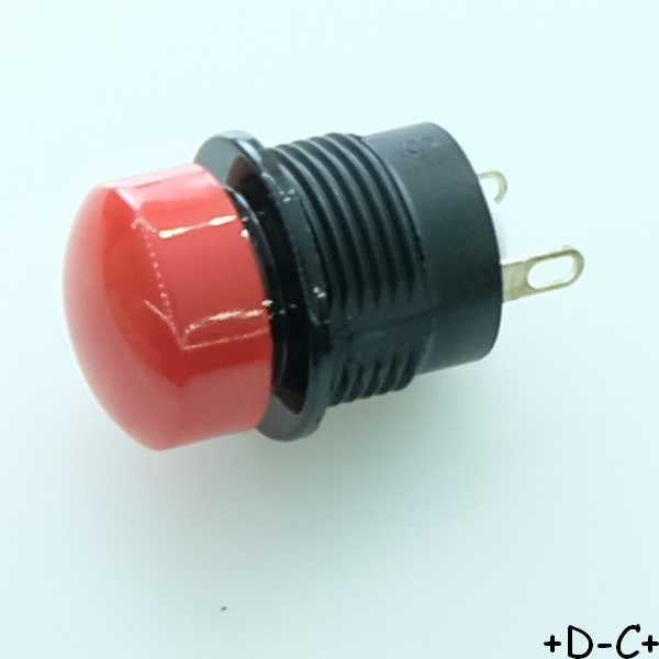Commutateur poussoir dome rouge SPST N.C. 5A 32VDC PNP8S3T2W03QE CK - Distri-Compo