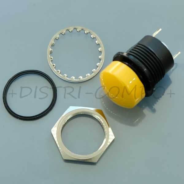 Commutateur poussoir dome jaune SPDT N.O. N.C. 5A 32VDC PNP8S5T2C03QE CK - Distri-Compo