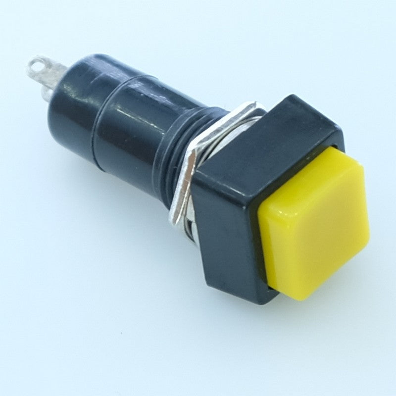Poussoir carré jaune 3A 125VAC 1A 250VAC ON OFF - push ON push OFF