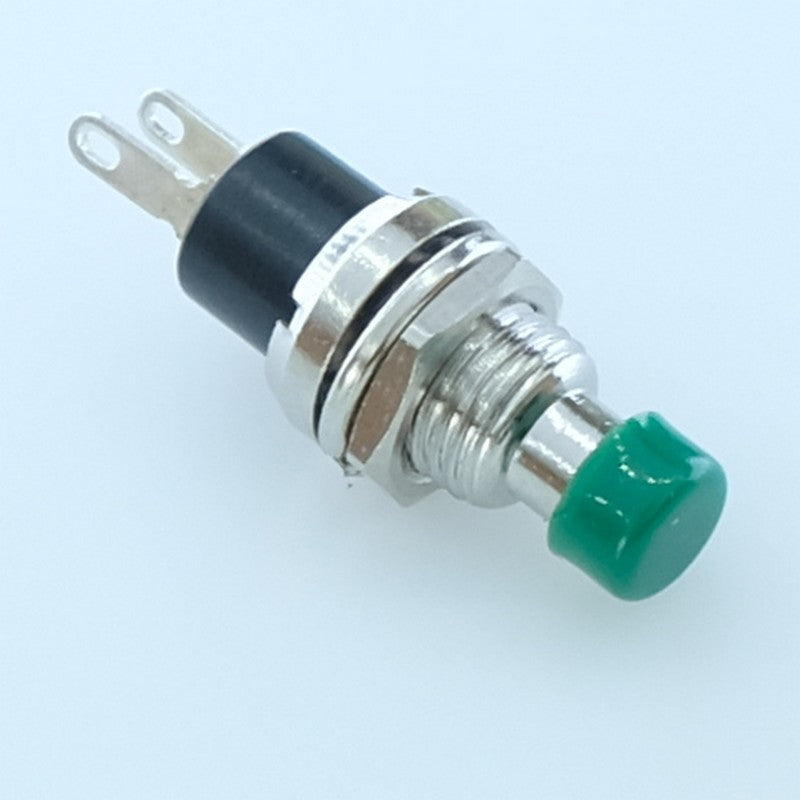 Poussoir miniature vert NO 250VCA 500mA à souder