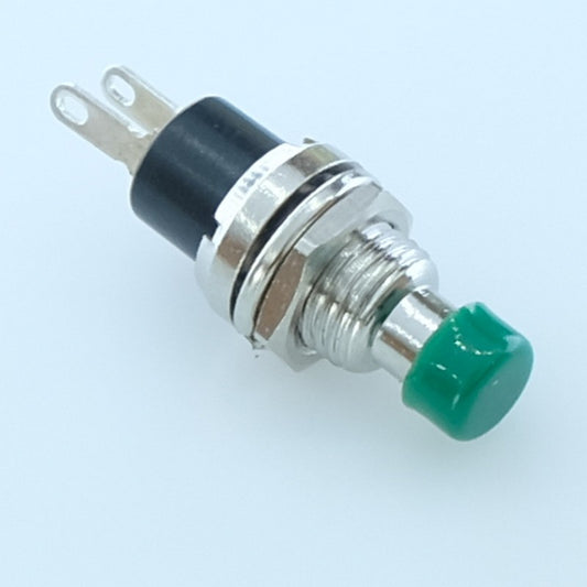 Poussoir miniature vert NO 250VCA 500mA à souder