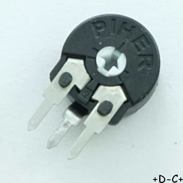 Potentiometre 500ohm vertical ajustable 10mm PT10 Piher