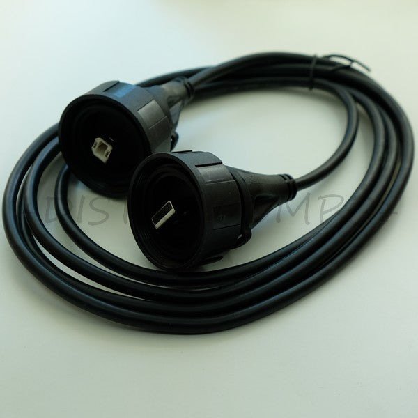 Cordon USB 2.0 type A mâle vers Type B mâle IP68 2m PX0841/AB/2M00 Bulgin - Distri-Compo