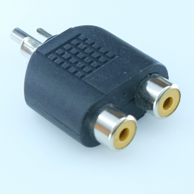 Coupleur 1 RCA mâle vers 2 RCA femelle plastique