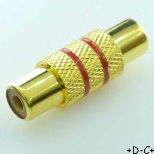 Adaptateur RCA femelle vers RCA femelle métal rouge