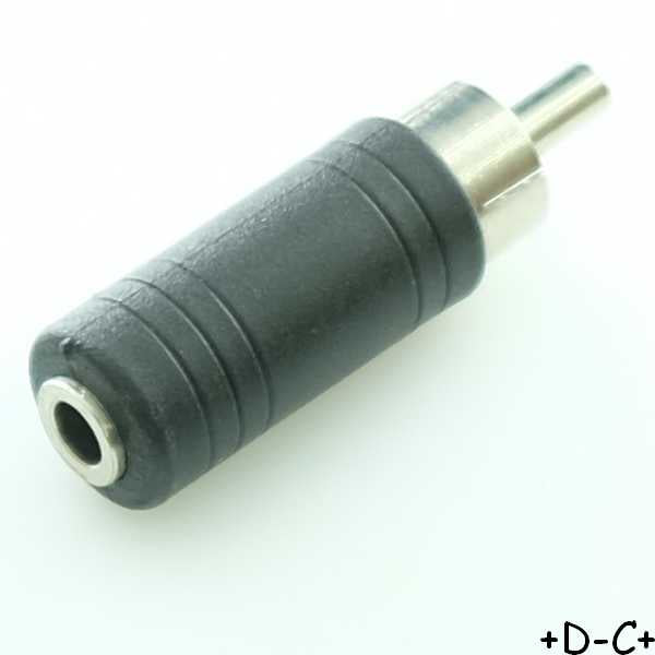 Adaptateur RCA mâle vers Jack 3.5mm mono femelle plastique