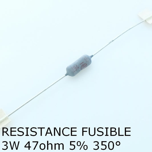 Résistance fusible bobinée 3W 47ohm 5% 350° CRF300 Vitrohm