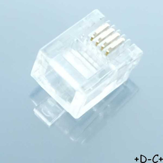 Connecteur modular RJ11 6P4C (prise western) à sertir câble rond