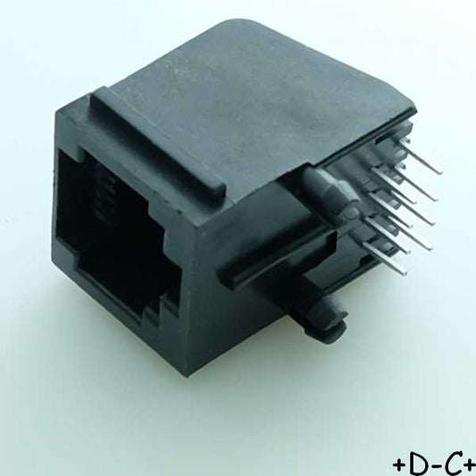Embase plastique coudee RJ45 femelle 8P8C