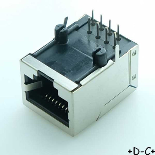 Embase blindee coudee RJ45 femelle 8P8C montage C.I.