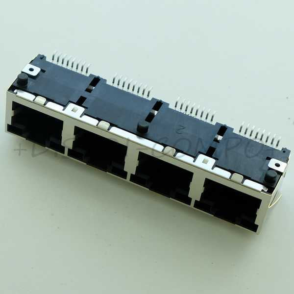 Connecteur RJ45 femelle coudé 8P8C Cat5 SMD RJSSE538104 Amphenol