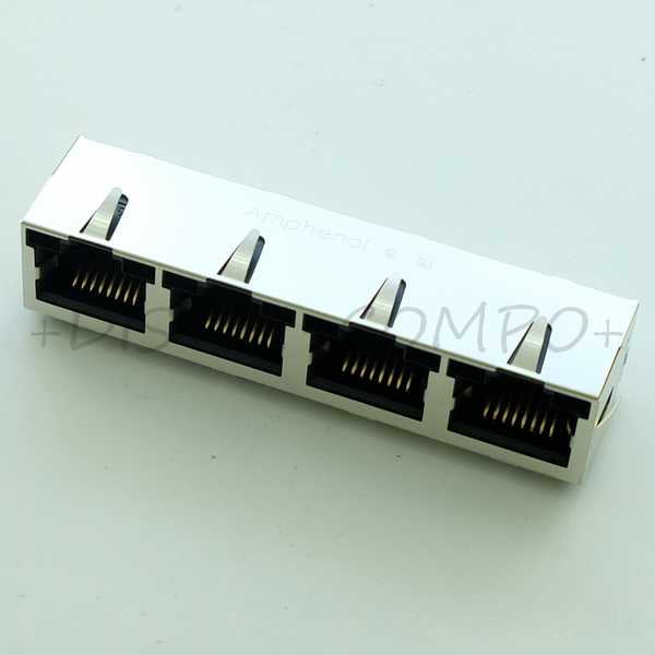 Connecteur RJ45 femelle coudé 8P8C Cat5 SMD RJSSE538104 Amphenol