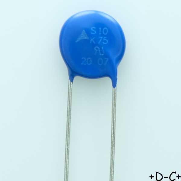 S10K75 Varistance TVS 75V 100V 10mm 10% pas7.5 Epcos - Distri-Compo